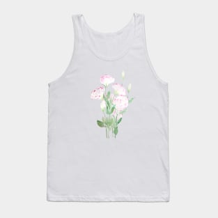 pink eustoma flowers  watercolor painting 2021 Tank Top